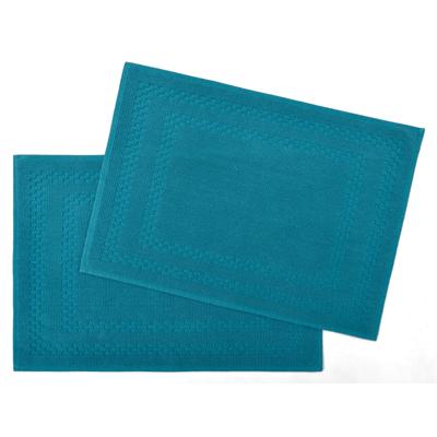 Badematte OTTO HOME "Regona, 2 tlg. Hotelmatten-Set, 50x70 cm", blau (petrol), H:5mm, Baumwolle, Badematten, Badematte, 2-teiliges Set, schwere Qualität, Badematten Set, 100% Baumwolle
