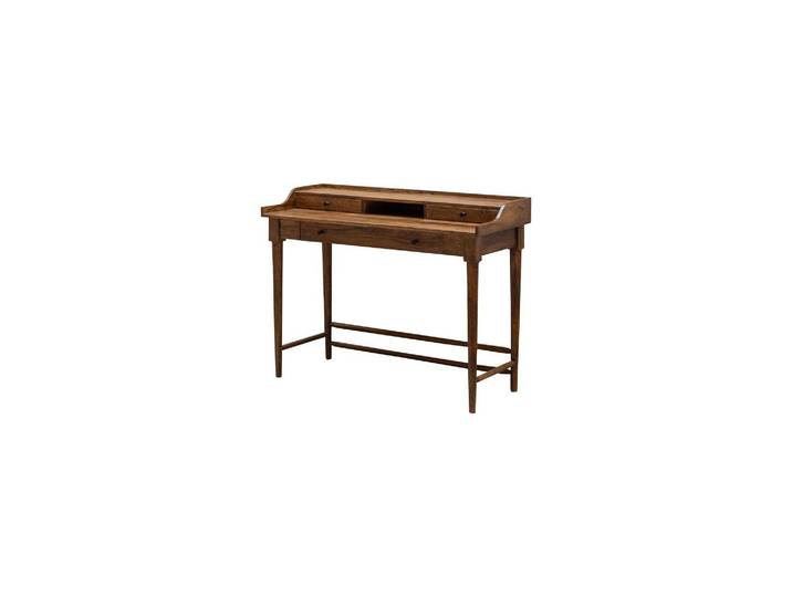 Bureau en bois de manguier marron foncé, droit, 3 tiroirs, avec r