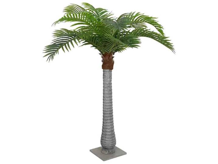 Palmier artificiel 15 feuilles 200 cm vert, Grand palmier artificiel, Plante artificielle de 6,5 pieds pour la décoration intérieure et extérieure