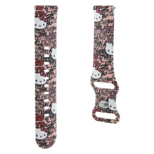 Hello Kitty Pasek Uniwersalny HKUWMSDGPTP Silicone Tags Graffiti różowy/pink strap 20mm (20 mm, Silicone, Stainless Steel) (1696244904)
