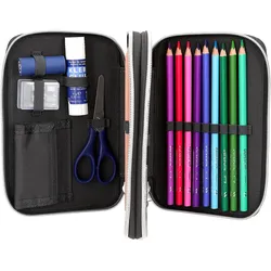 Dino, Etui, World - Action Word Double Pencil Case Football - Dark Grey