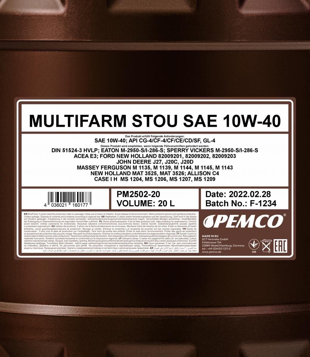 PEMCO PM2502-20 Multi-function Oil