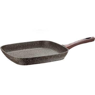 Grillpfanne PINTINOX "Chalet", braun, B:28cm L:28cm Ø:28cm, Pfannen, Stein-Optik, eckig, 28x28 cm Induktionsgeeignet