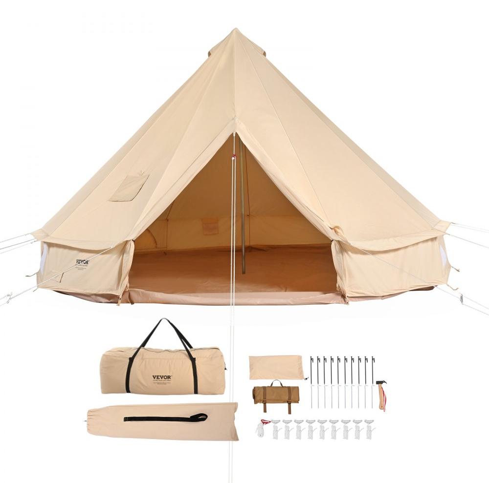 Zelt der Marke "Bell Tent" im Jurten-Stil - 3 x 2 Meter - Aus TC-Baumwolle - Für 4 Personen - Familienzelt