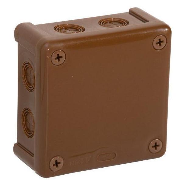 Viplast Puszka natynkowa pusta 8 wlotów VP-42 BRĄZOWA IP55 98x98x42mm 042-02 (VIPLAST)