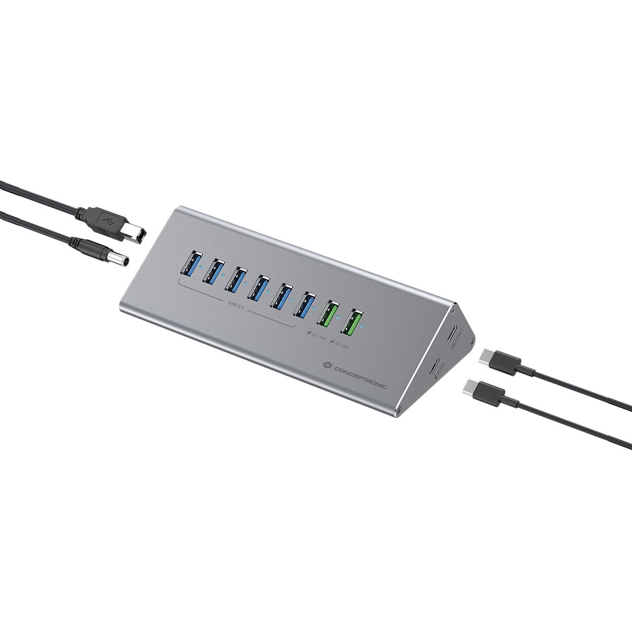 Conceptronic USB Hub -> 8x USB-A 60W,2x USB-C 3.0 m.N. si