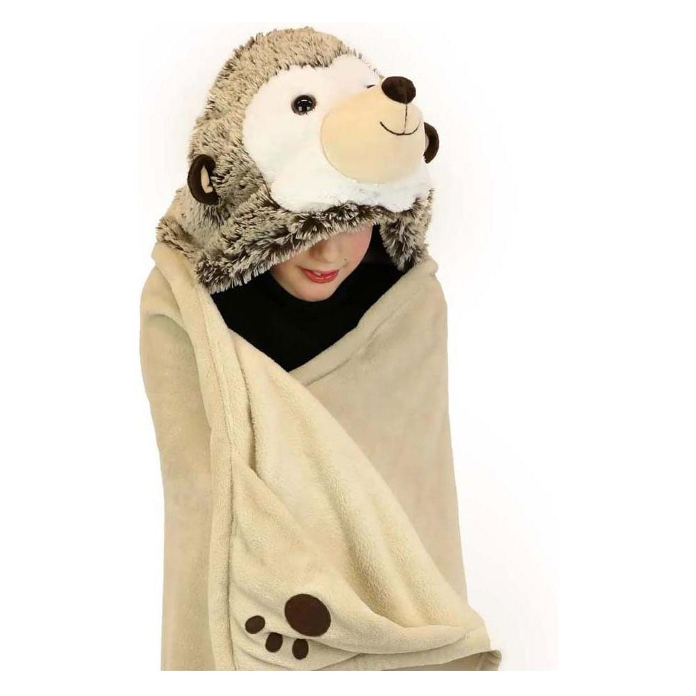 Cozy Noxxiez Noxxiez Kuscheldecke mit Kapuze Igel, 130x100cm (130 x 100 cm) (8718274253160)