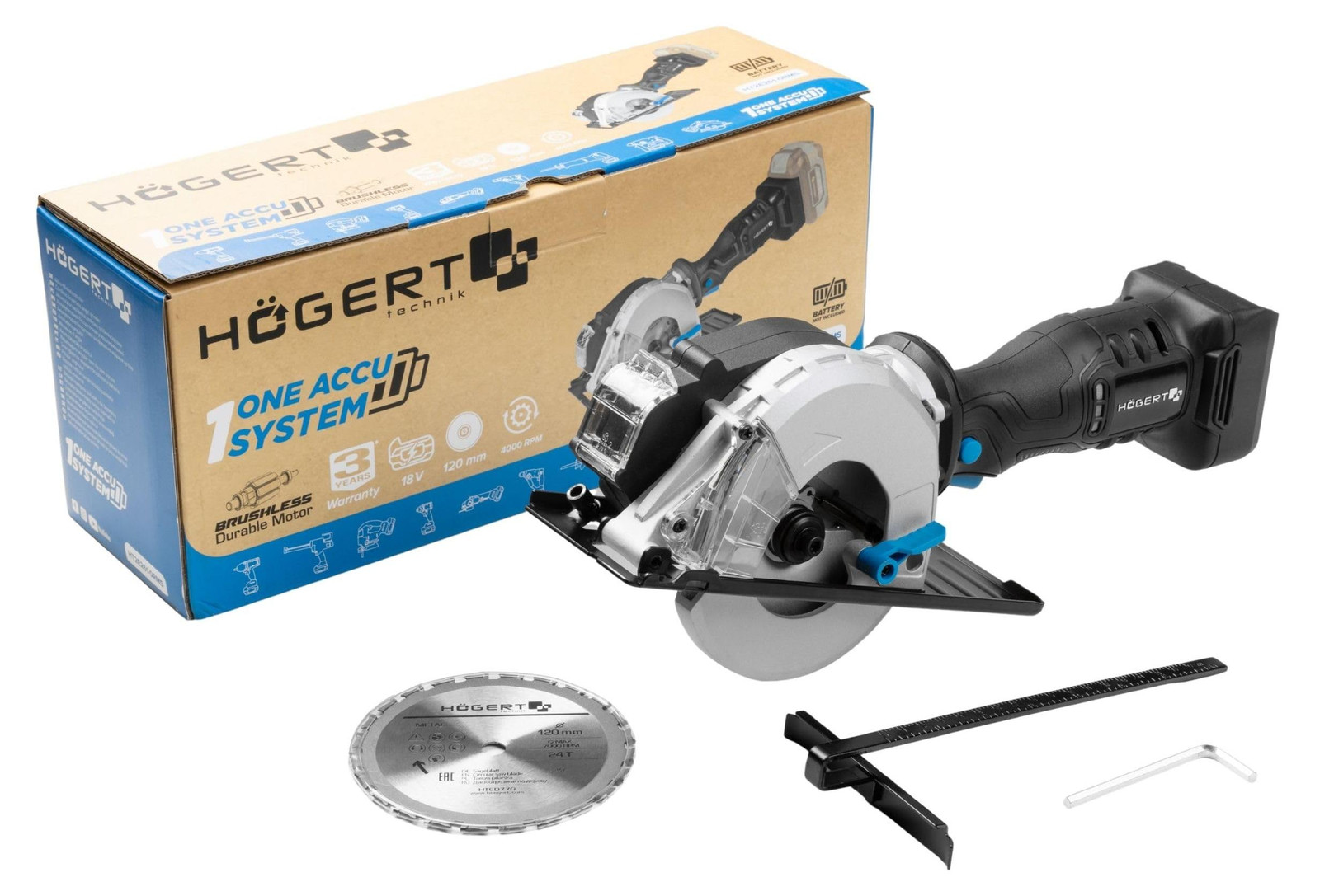 Högert Technik Accu-cirkelzaag Mini 18V OneAccuSystem met borstelloze motor