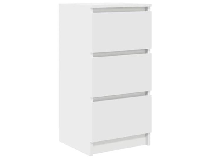 Roanoer Sideboard Weiß mit 3 Schubladen 37,5x35x76 cm Kommode Kompakter Aufbewahrungsschrank aus Holzwerkstoff mit 3 Schubladen für Flur, Bad oder Schlafzimmer.