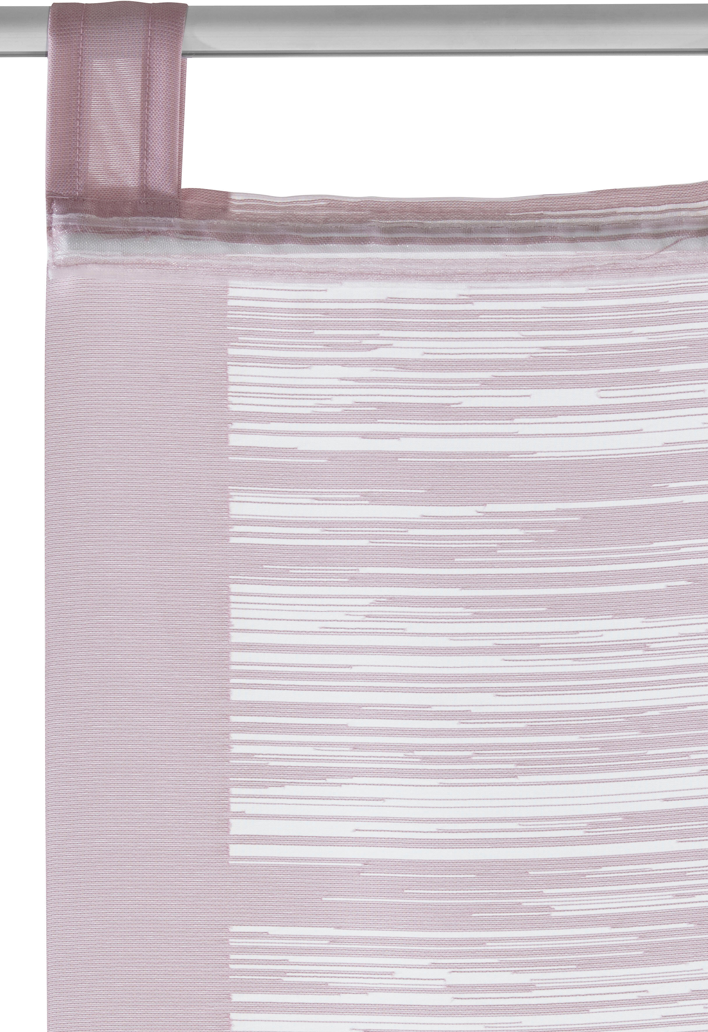 Neutex For You! Schiebegardine NEUTEX FOR YOU "Padova, 1 Stück, Schlaufen, halbtransparent, Fransen-Optik" Gr. 6, rosa (altrosa), B:57cm H:295cm, Scherli, Polyester, Gardinen, Schiebegardine, inkl. Beschwerungsstange, Halbtransparent, Fransen-Effekt, mode