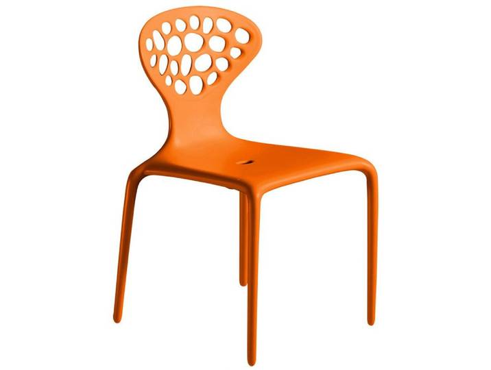 MOROSO ensemble de 4 chaises avec le dos perforé SUPERNATURAL (Orange - Polypropylène)
