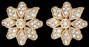 Edenly Ohrringe BlÃ¼te - Narzisse - Gelbgold, 18 Karat, mit Diamanten