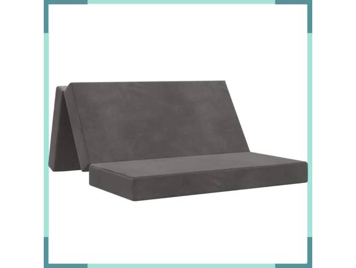 FHE Canapé-lit - Polyester - Pliable - Réglable - Gris foncé - 120x67x45 cm