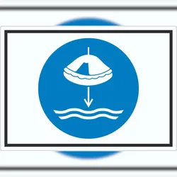 HB-Druck Rettungsfloß fieren beim Aussetzvorgang Symbol Aufkleber A0 (841x1189mm)