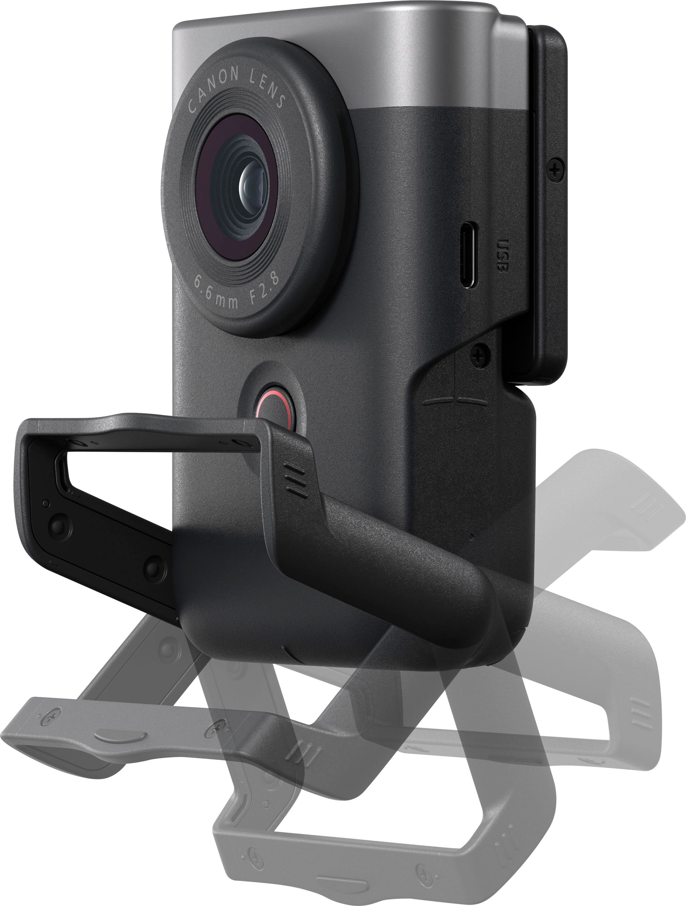 Canon Camcorder "PowerShot V10 Silber Vlogging-Kit", schwarz, B:9cm H:6,34cm T:34,3cm, Camcorder, Camcorder schwarz Einheitsgröße