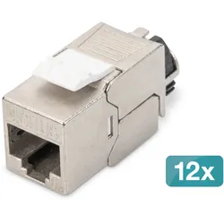 DIGITUS CAT 6A Keystone Jack, geschirmt, 12 Stück werkzeugfreie Verbindung