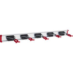 Bruns Gerätehalter Alu-Set, SB 5.07, 5 Halter, 75 cm Wandleiste Gartengeräte