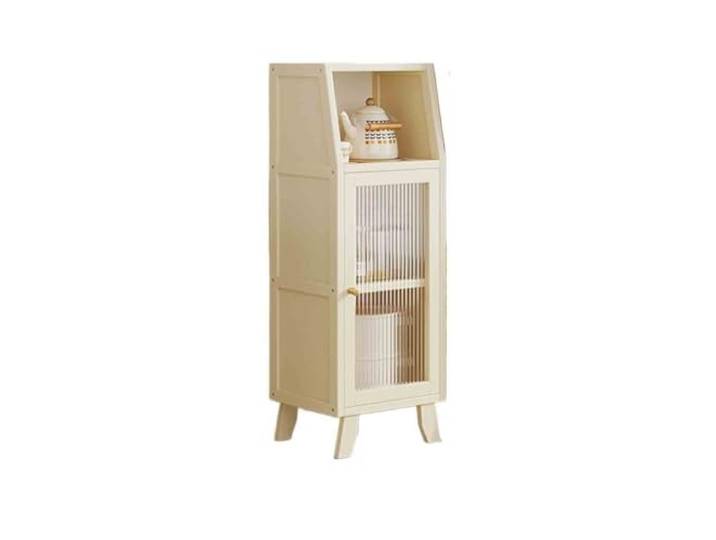 YHxFlux Küchenschrank Glas-Sideboard mit schmalem Rahmen for Küche und Wohnzimmer Lagerung