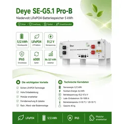 Deye  LV  Batteriespeicher  SE-G5.1  Pro-B  Niedervolt  5.1  KWh  LiFePO4