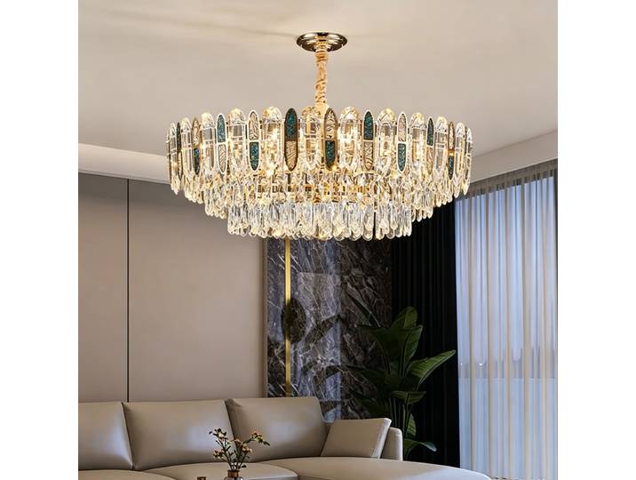 Lustre moderne à LED en cristal pour salle à manger, lampe suspendue pour salon, villa, loft, éclairage suspendu