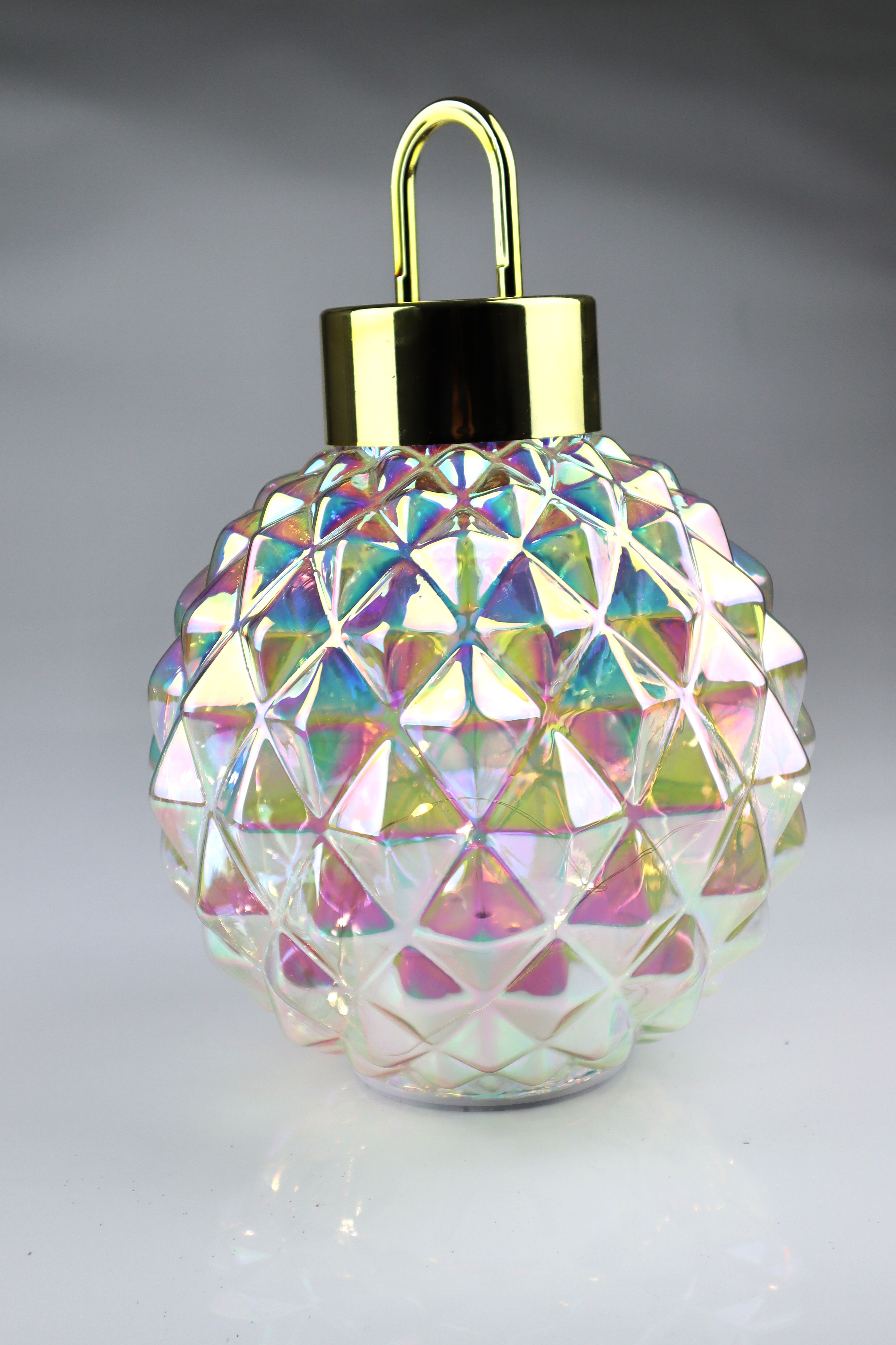 LED Dekoobjekt AM DESIGN "Glaskugel zum aufhängen", bunt (irisierend), H:32cm L:22cm, Leuchten, LED Dekoobjekt, 22x32 cm