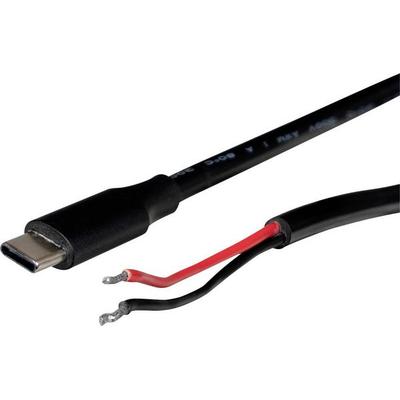 Joy-it Strom-Kabel [1x USB 2.0 Stecker C - 1x offene Kabelenden] 1m Schwarz