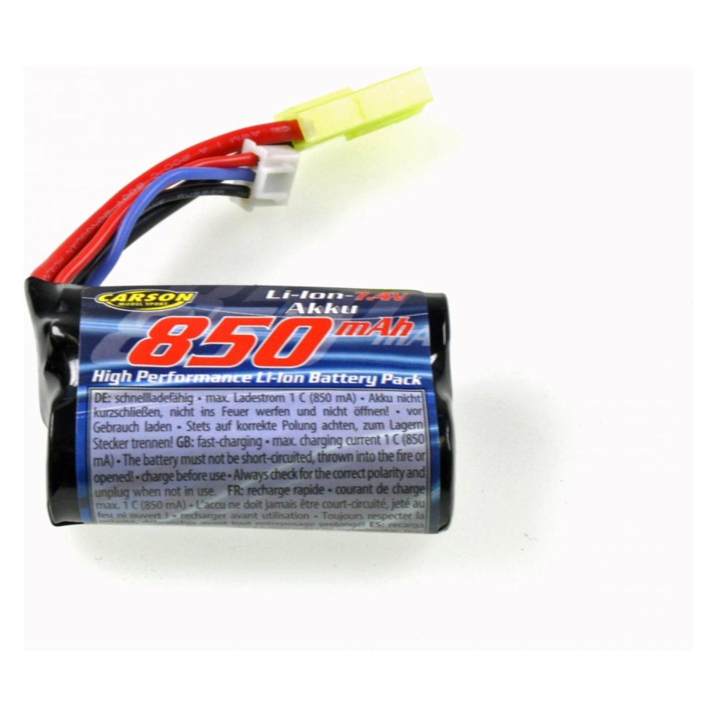 Carson LiPo Pack Li-Ion 850mAh 7.4V (850 mAh, 7.40 V) (500608147)