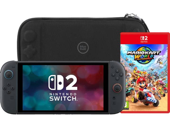 Nintendo Switch 2 + Mario Kart World + BlueBuilt beschermhoes