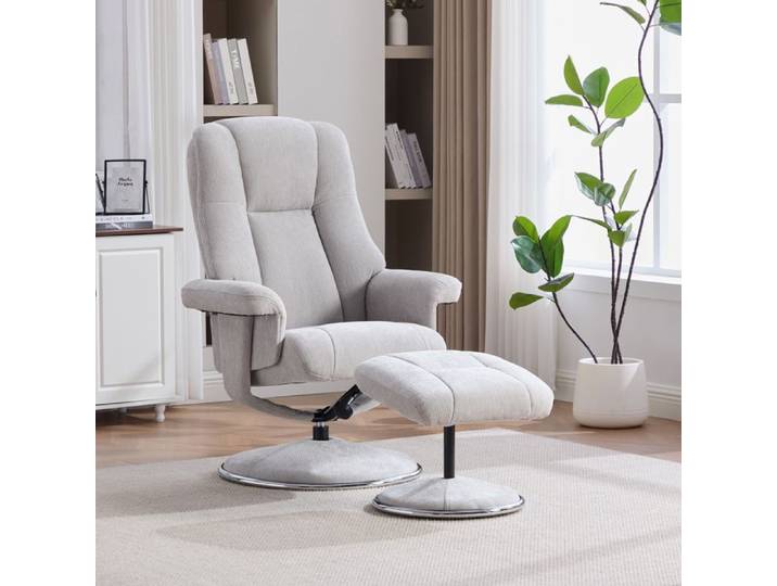 Fauteuil inclinable pivotant - Nordique - Revêtement chenille - Piètement métal - Dossier inclinable 145°