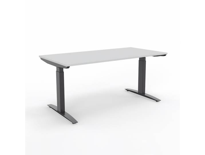 Ergonomischer Sitz-/Stehtisch Tradingzone Liftmatic Swissmade 180x90 cm, Lichtgrau/Anthrazit, Neu, Tisch - ideal fürs Homeoffice oder Büro