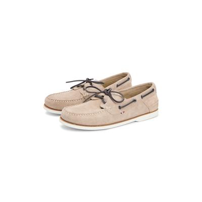Bootsschuh TOMMY HILFIGER "TH BOAT SHOE CORE SUEDE", Herren, Gr. 45, beige, Veloursleder, unifarben, Basic, Schuhe Bootsschuh, Bootsschuh, Schnürer mit Ziernaht und Durchzügen