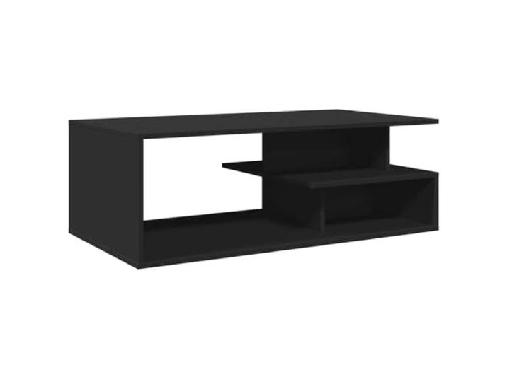 LASWWQMRF Couchtisch Schwarz 102x55x35 cm Holzwerkstoff Minimalistischer Beistelltisch fürs Wohnzimmer mit viel Stauraum und robuster Ablage für Zeitschriften und Bücher.