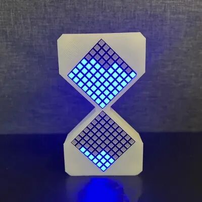 Youfap Market DIY Digital Cyber Hourglass Birthday Gift, Interactive LED Hourglass For Kids, Cyber Style With Glowing Technology square Blue