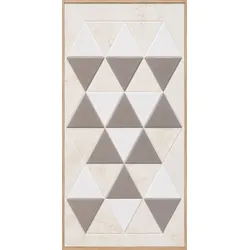 EUROART Wandbild 60 x 120 cm Triangles I Naturfaser Silber