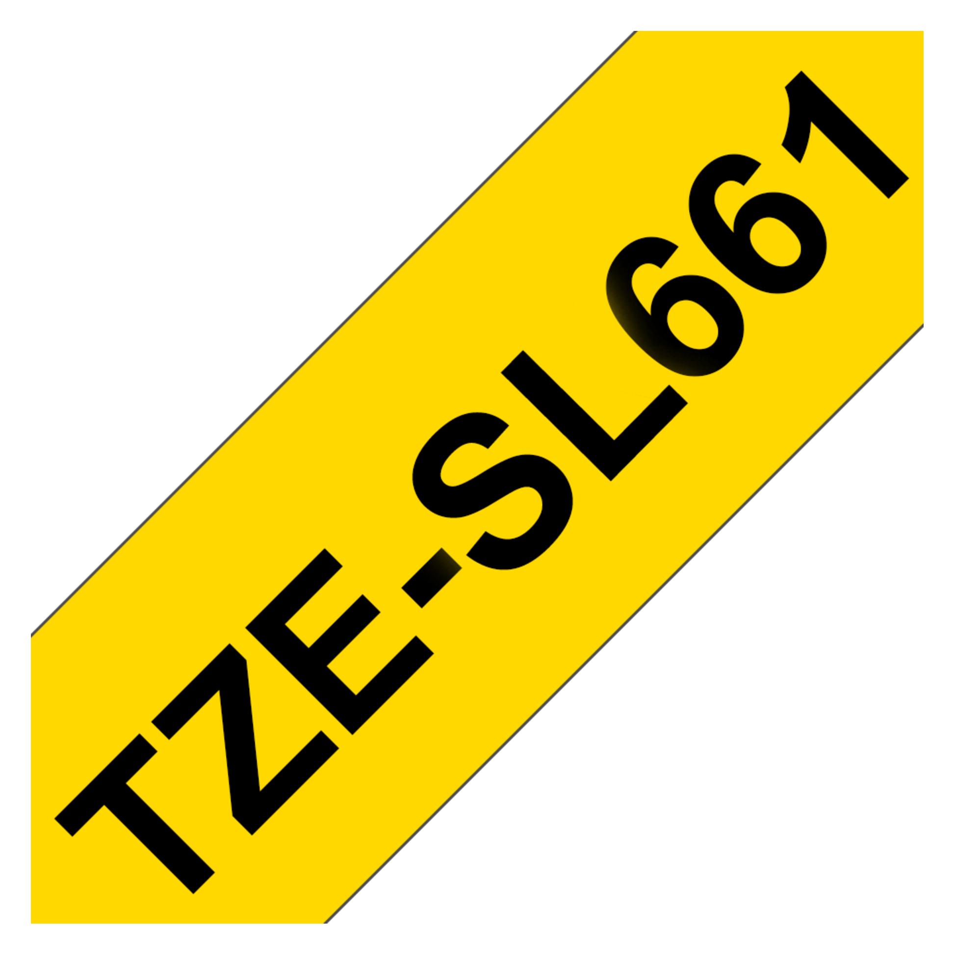 Brother Schriftband TZe laminiert (3.60 cm, Schwarz, Gelb) (TZE-SL661)