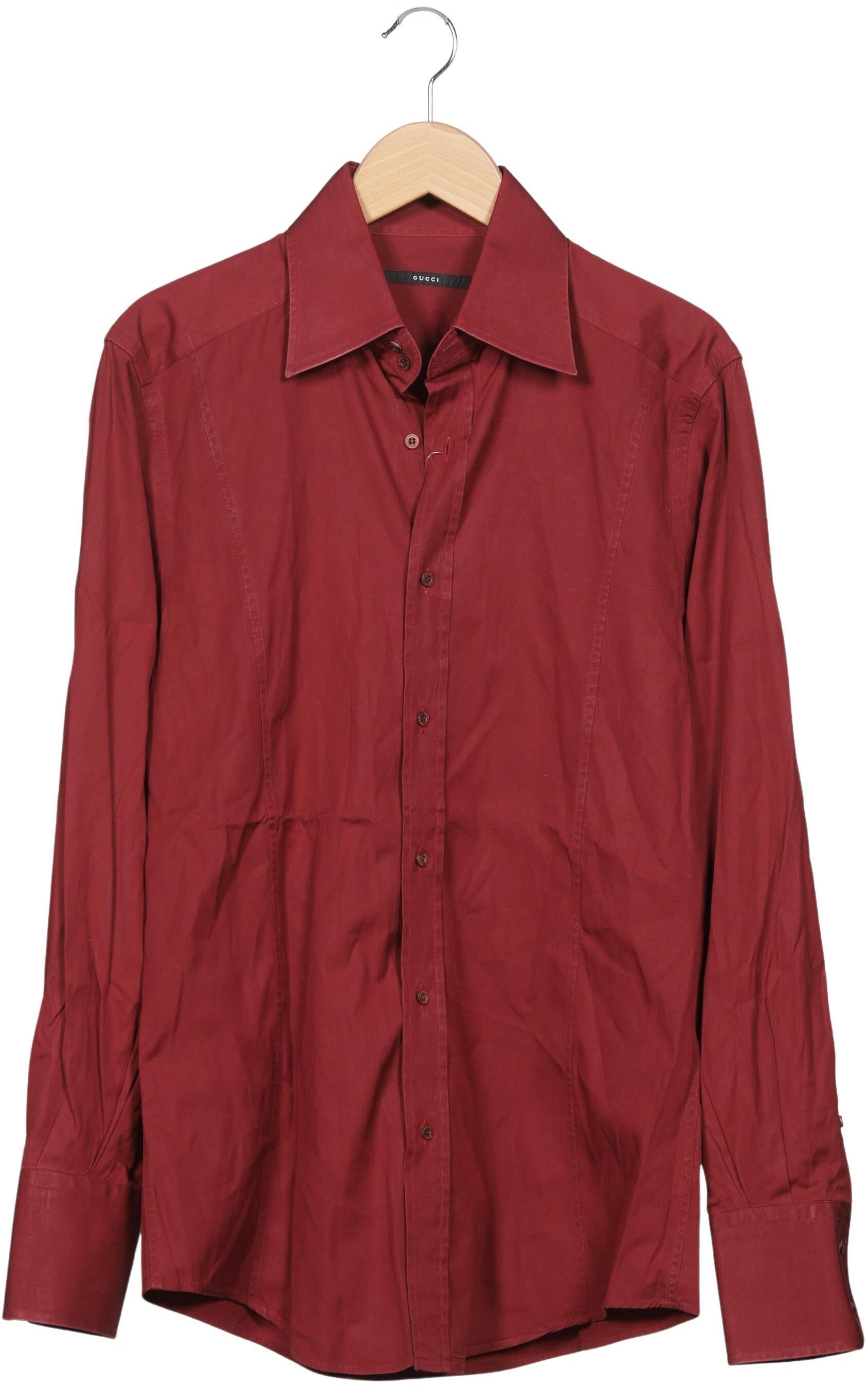 Gucci Herren Hemd, Rot, Gr. IT 42, kein / Etikett - Second Hand