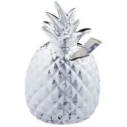 Relaxdays Spardose Ananas in Silber Silber