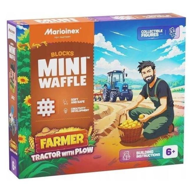 Marioinex Mini Waffle 50el Farmer Traktor mit Pflug (61235143)