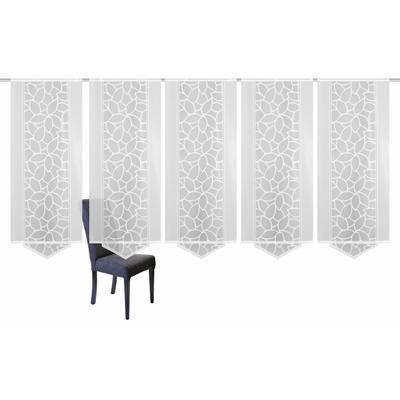 Schiebegardine HOME WOHNIDEEN "JENNA" Gr. 1, weiß, B:57cm H:160cm, Jacquard, Polyester, Gardinen, Schiebevorhang Jacquard Set, inkl. Befestigungszubehör