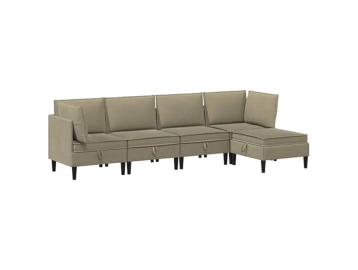 GHVBNMF 5-Teilige Sofa Set Modular Couch Wohnzimmergarnitur Khaki Stoff Bequemes 5-Sitzer Ecksofa Set mit stabilem Sperrholzrahmen und weichem Polster für Wohnzimmer und Aufenthaltsbereich.