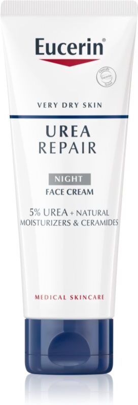 Eucerin UreaRepair Night Cream Nachtcreme für Gesicht, Hals und Dekolleté ohne Parfümierung 50 ml
