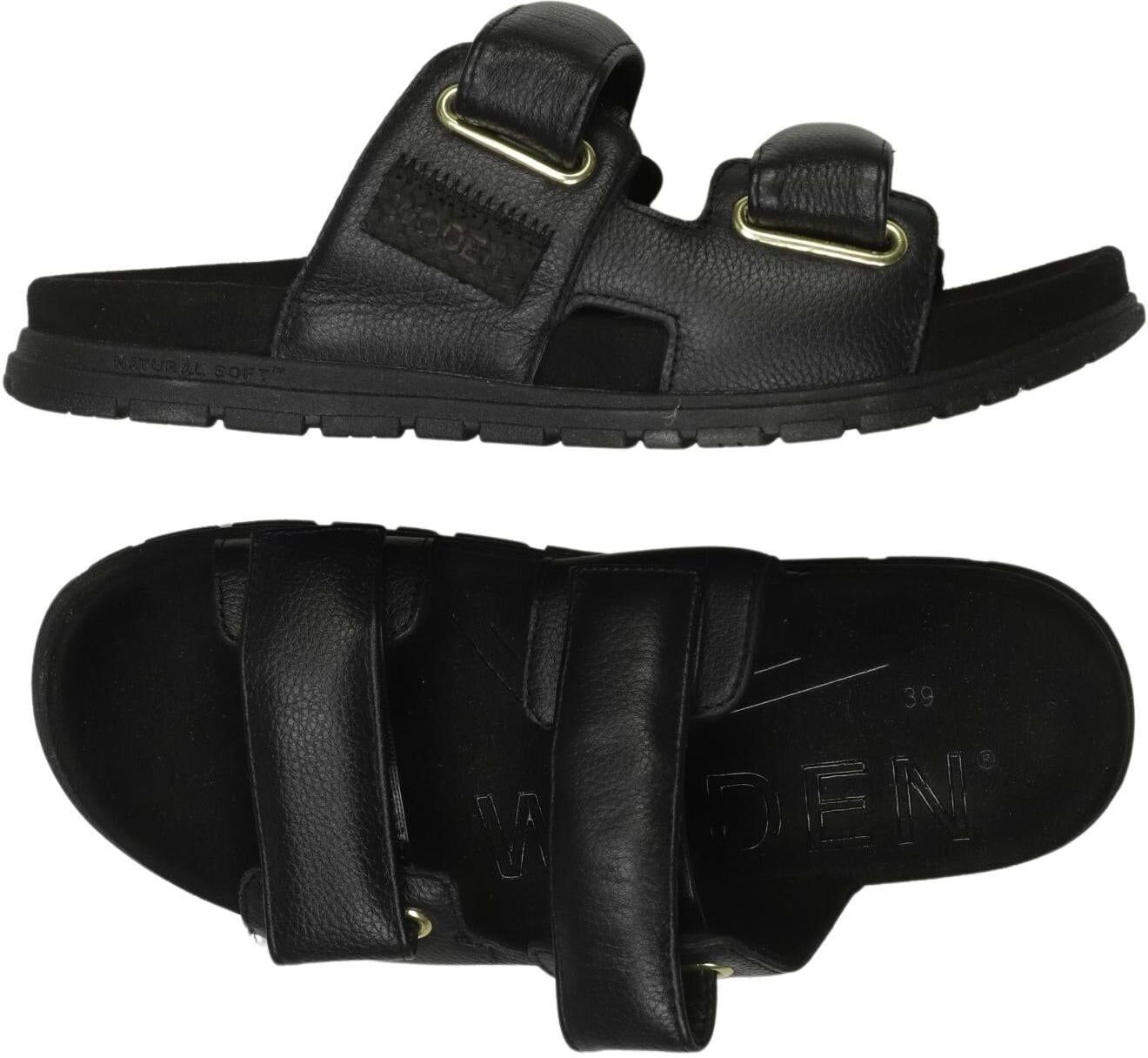 Woden Damen Sandalen, Schwarz, Gr. EU 39, kein / Etikett - Second Hand