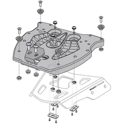 SW-Motech Adapterplatte für ALU-RACK Gepäckträger - Für TRAX Topcase. Schwarz.