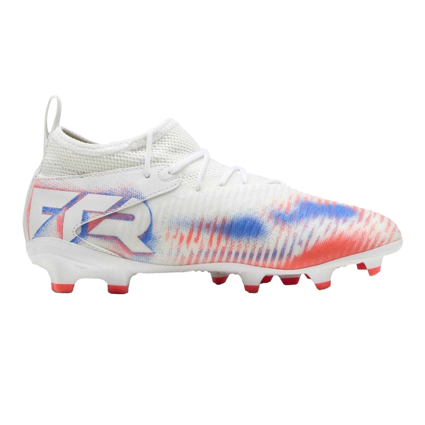 Puma - "Future 8 Match" Künstlicher Boden Fußballschuhe für Kinder (Weiß/Schwarz/Rot)
