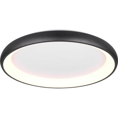 TRIO LEUCHTEN LED Deckenleuchte "CARDONA, runde LED Deckenlampe Büro, Ø 75cm, 6900 Lumen 59W, dimmbar", schwarz (schwarz matt), 1, Ø 75cm H: 9,5cm, 1 Stk., Leuchten, CCT - Lichtfarbe einstellbar 2300/3000/4000K, auch Wandmontage möglich, LED...