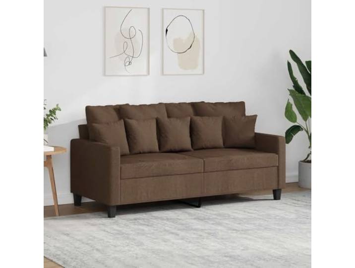 HEFZGDB 2-Sitzer-Sofa Braun 140 cm Stoff, strapazierfähiges Metallgestell für Robustheit und Stabilität, atmungsaktive Polsterung für Komfort, modernes Design mit dick gepolsterten