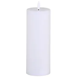Chic Antique LED Stumpenkerze inkl. Batterien, H20/Ø7,5 cm, weiss