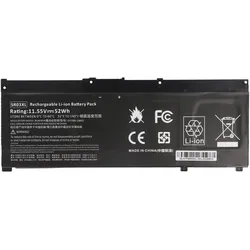 AccuCell Akku HP Pavilion 15-CX (4550 mAh), Notebook Akku, Schwarz