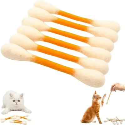 Uplift Essentials Felt Cotton Swab Cat Toys Pack Of 6 orange