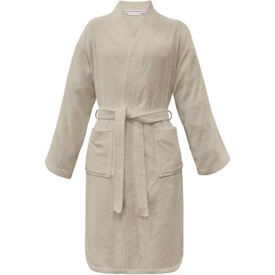Bademantel TOM TAILOR HOME "Kimono COLOR BATH" Gr. L, beige (sunny sand), L, Frottier, Hausmäntel, Bademantel